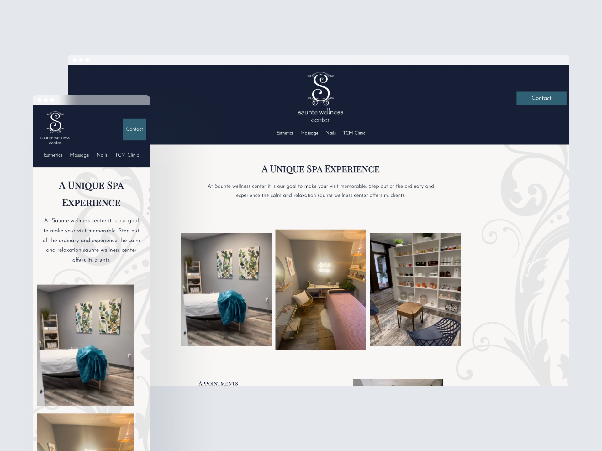 Website design for sauntes.com